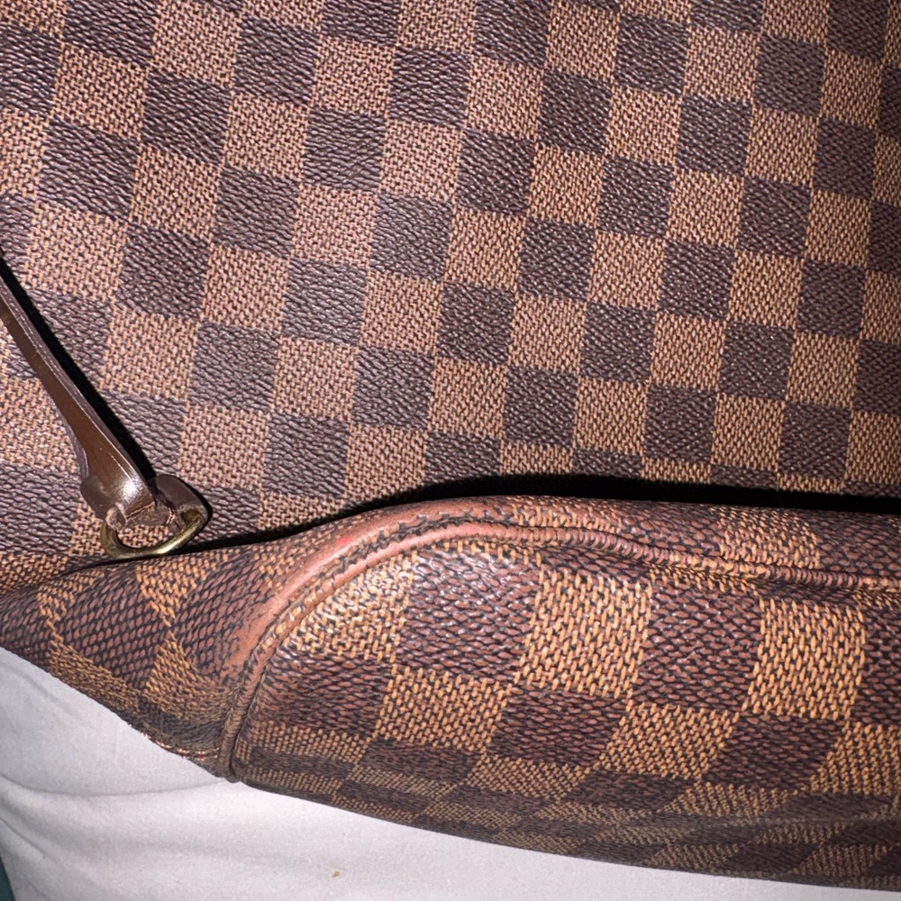 Louis Vuitton Brown Checkered MM Neverfull MM Damier Tote/ gift with purchase - Picture 5 of 16